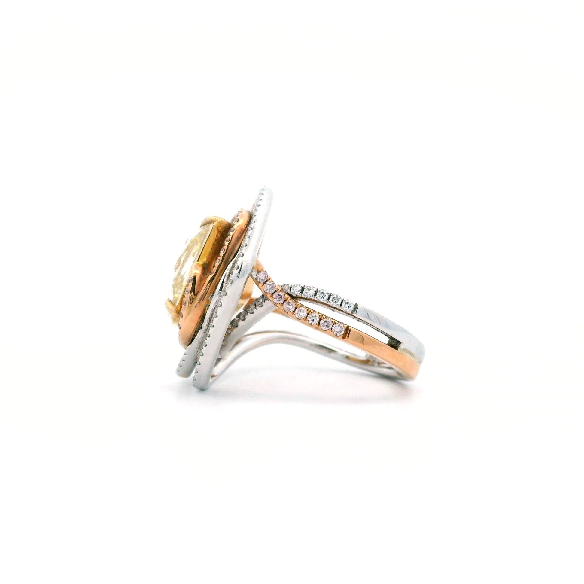 Yellow Diamond Square Ring