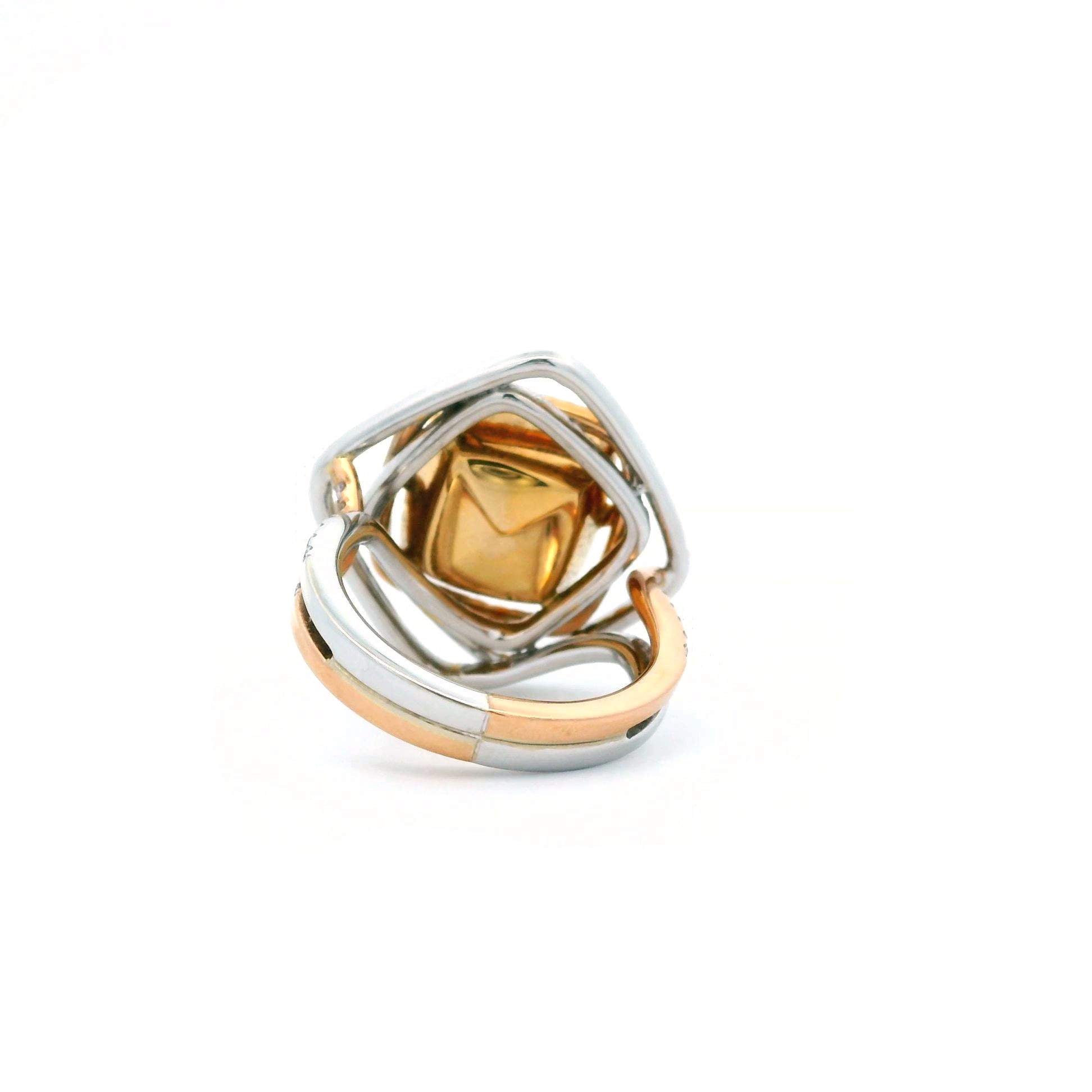 Yellow Diamond Square Ring