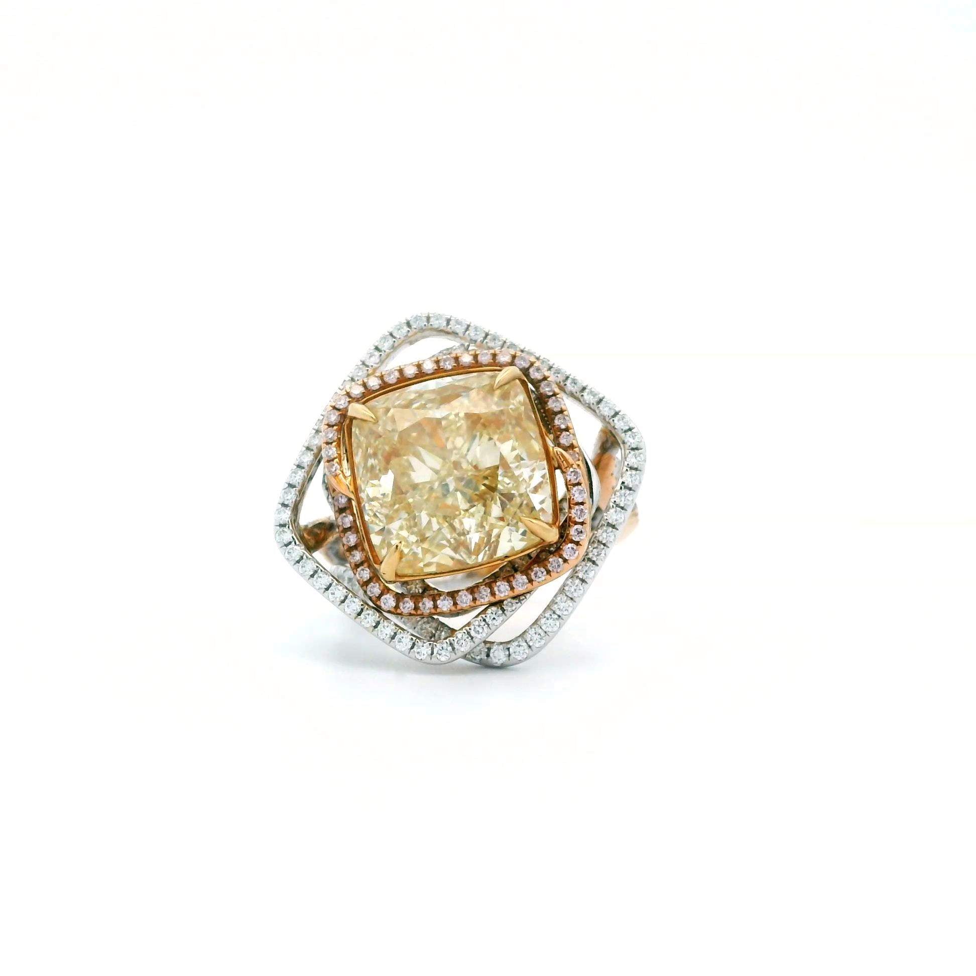 Yellow Diamond Square Ring