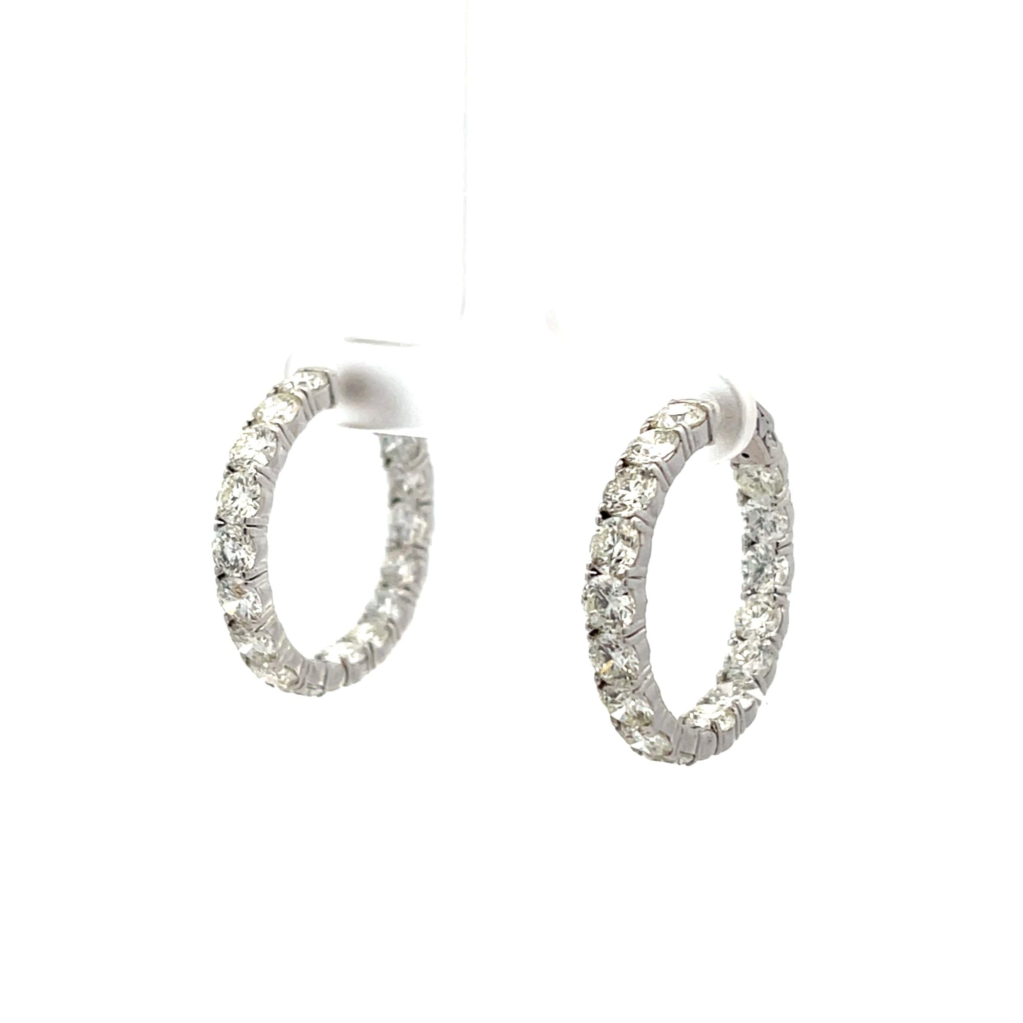 In/Out Round Diamond Hoop Earrings