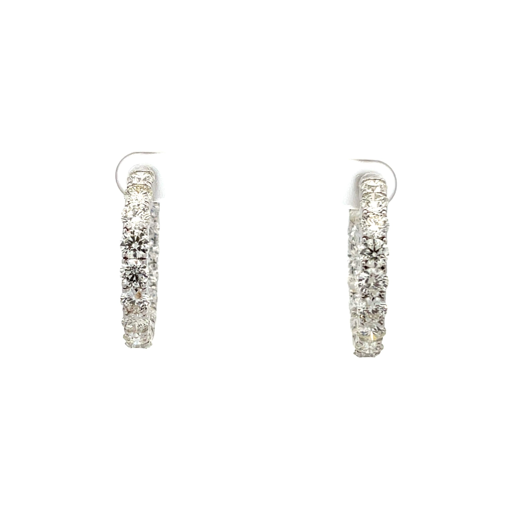 In/Out Round Diamond Hoop Earrings