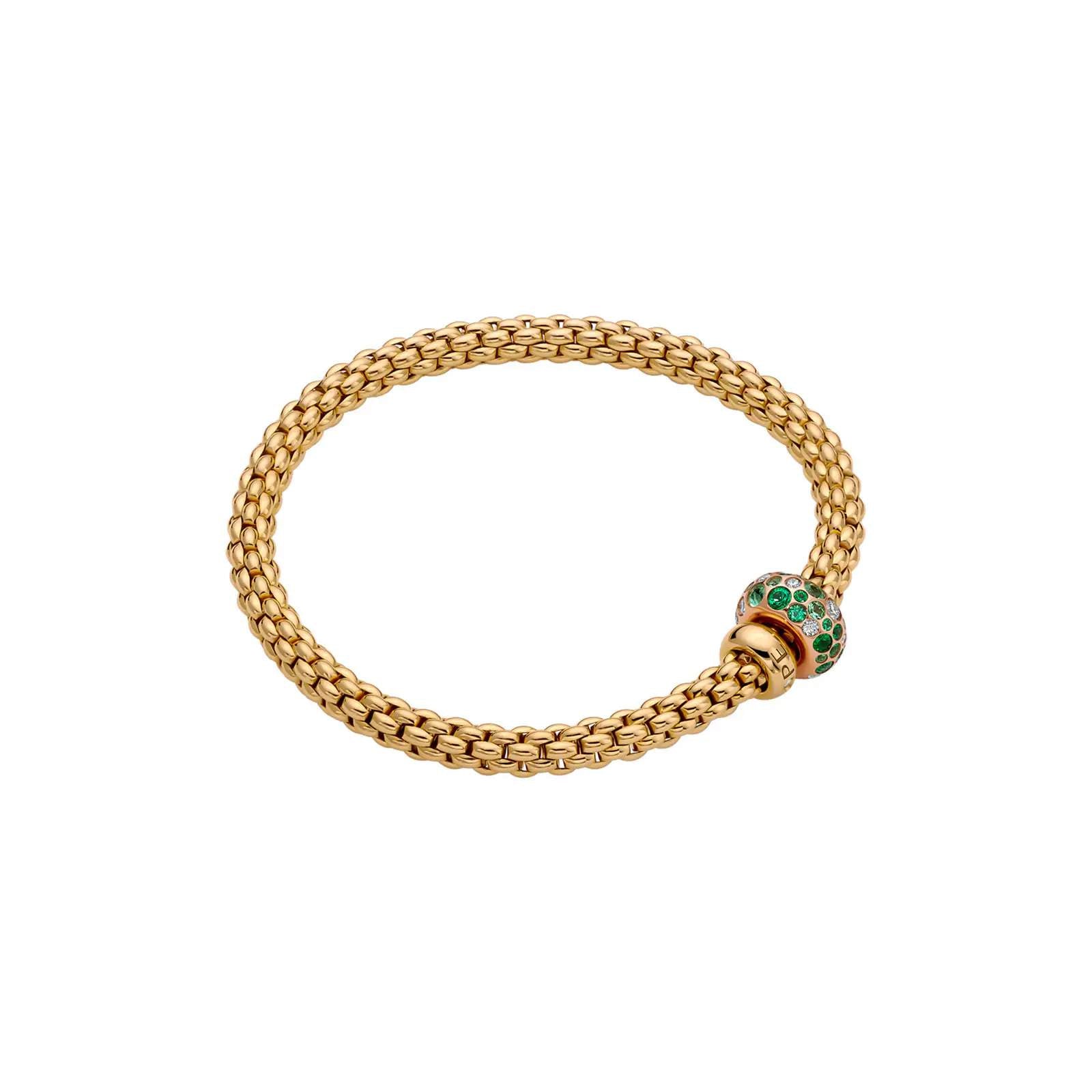 FOPE SOLO EMERALD AND DIAMOND BRACELET