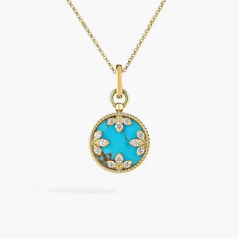 Roberto Coin Venetian Princess Turquoise And Diamond Necklace