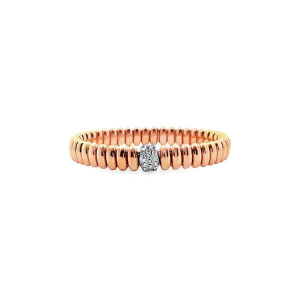 PLATINI ROSE GOLD AND DIAMOND STRETCH BRACELET