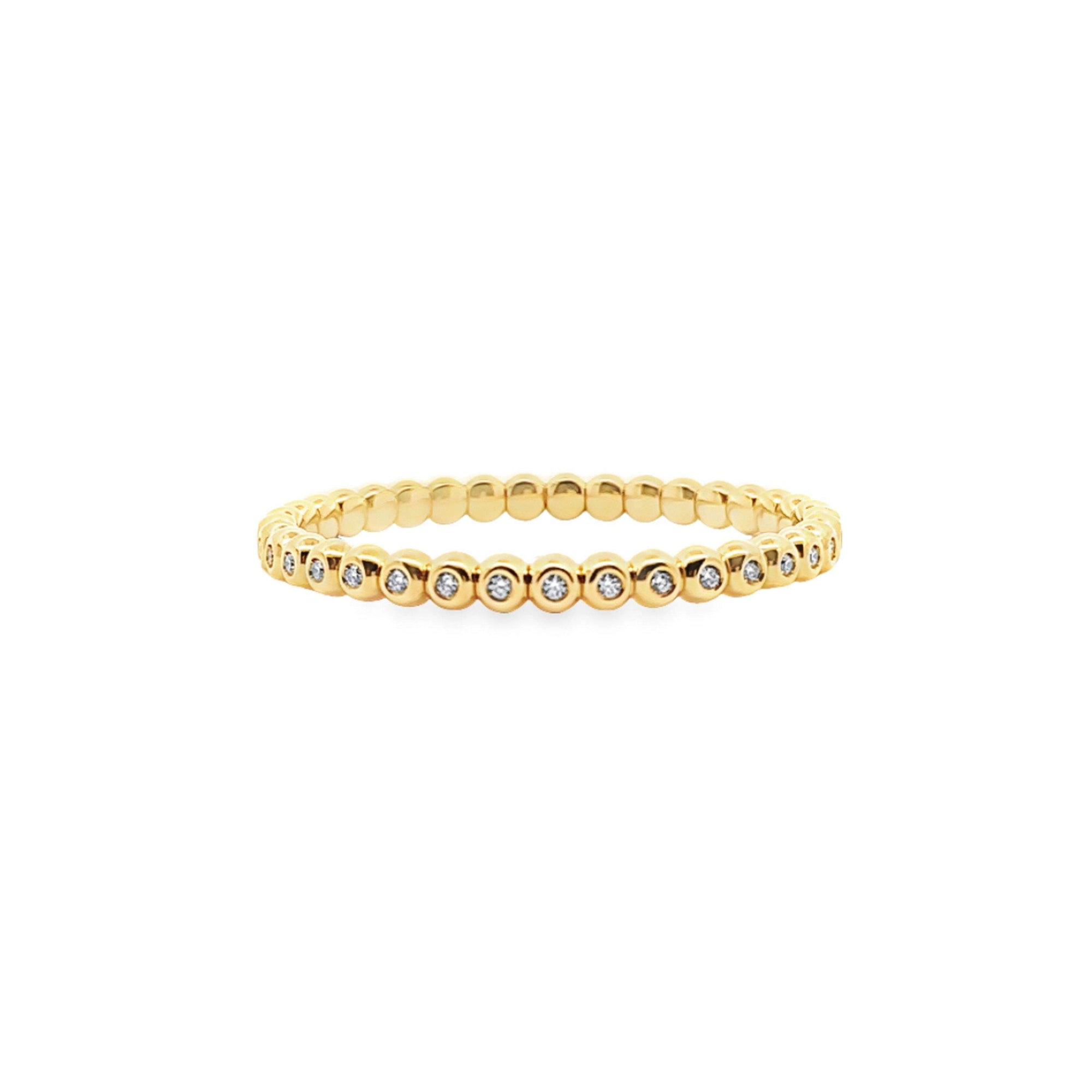 PLATINI YELLOW GOLD AND DIAMOND STRETCH TENNIS BRACELET