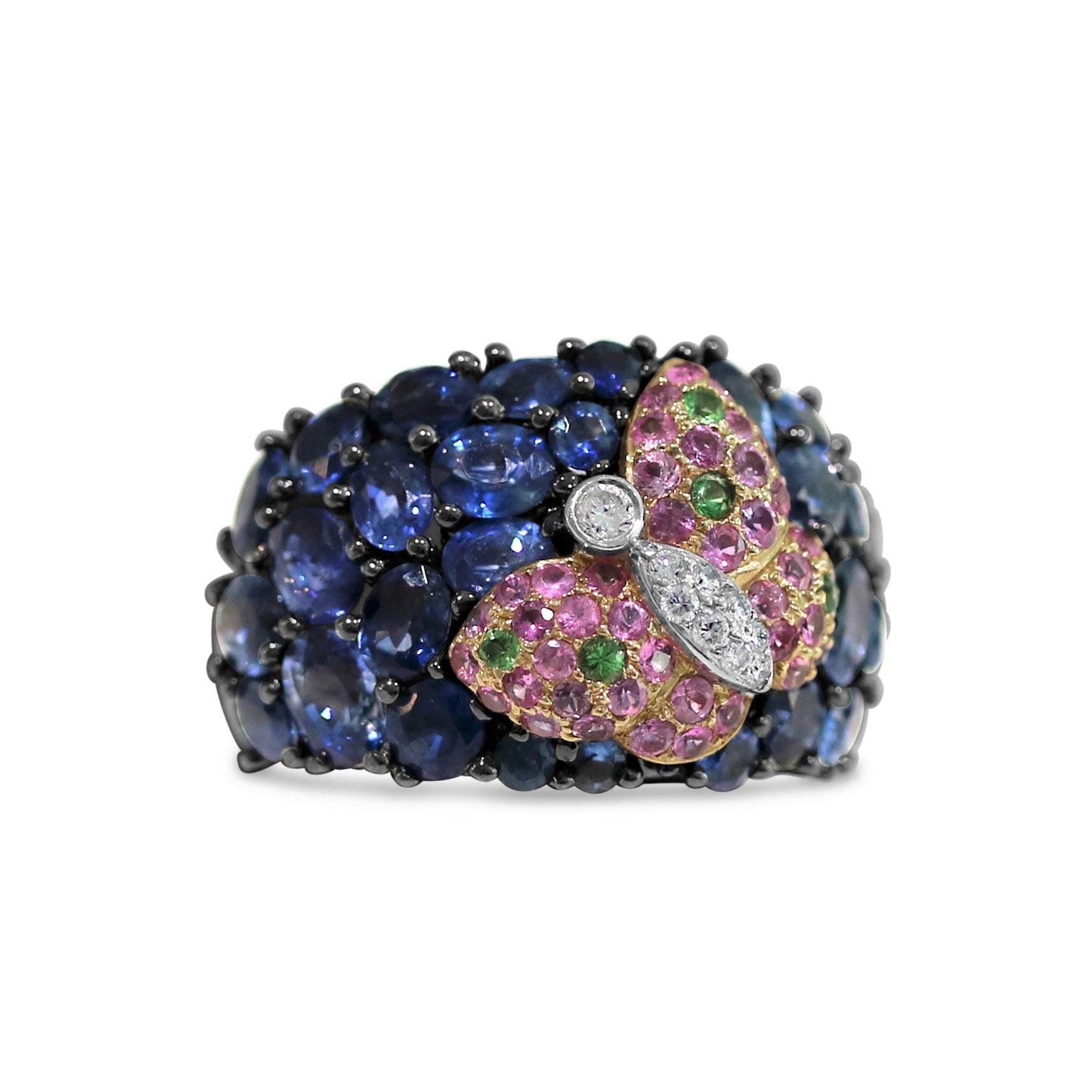 SAPPHIRE AND DIAMOND BUTTERFLY RING