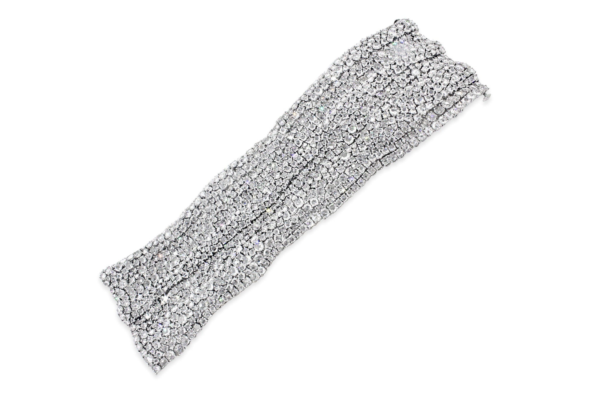 18KT WHITE GOLD WIDE DIAMOND BRACELET