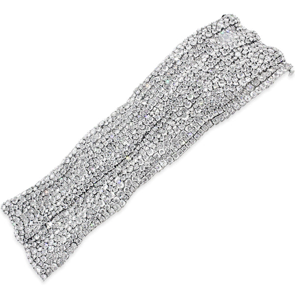 18KT WHITE GOLD WIDE DIAMOND BRACELET