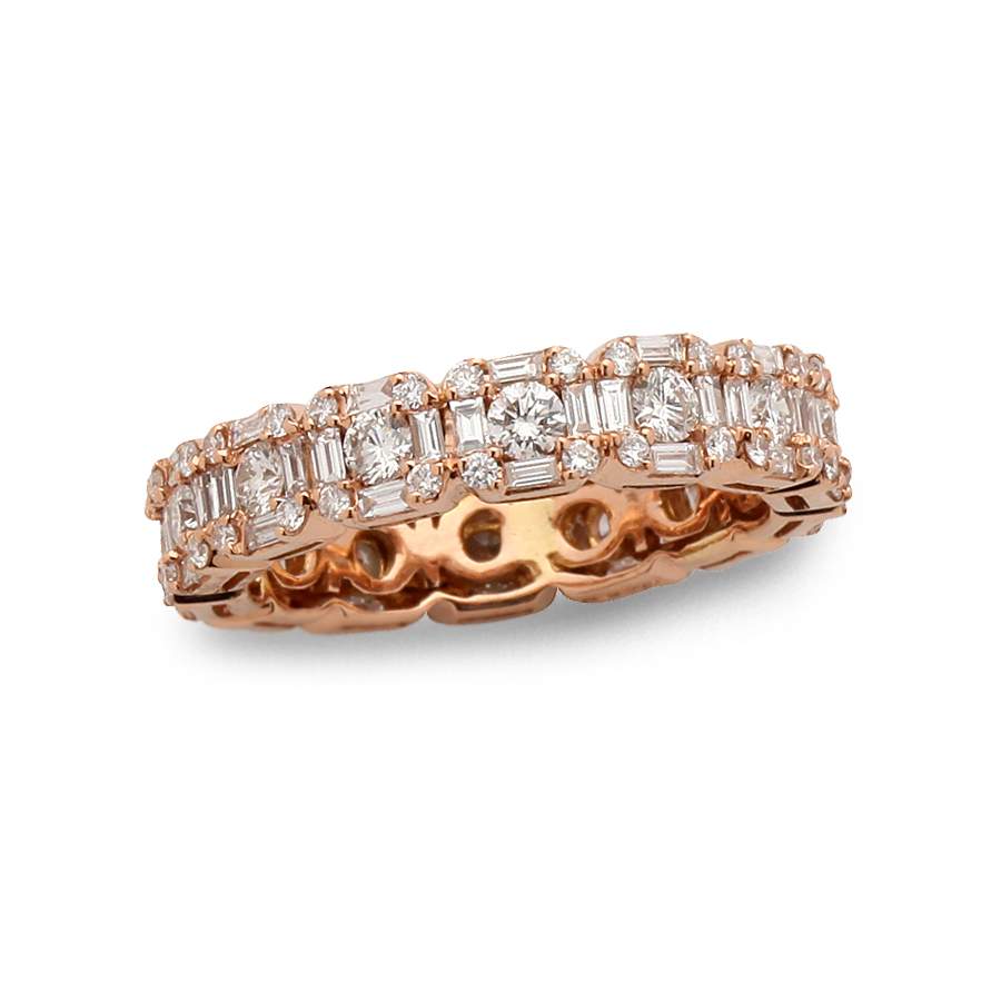 18KT ROSE GOLD  DIAMOND WEDING BAND.