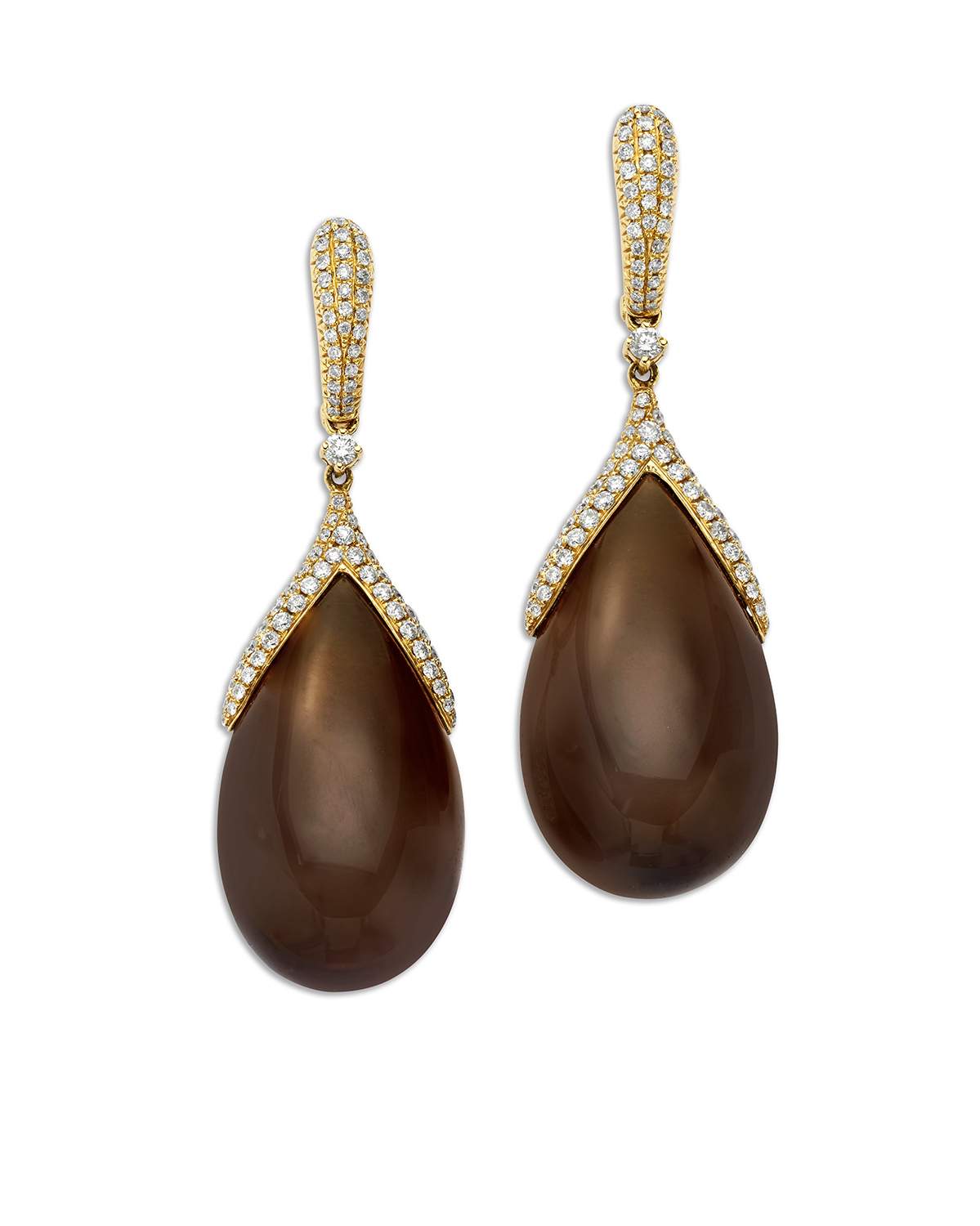 18KT YELLOW GOLD QUARTZ DROP EARRINGS