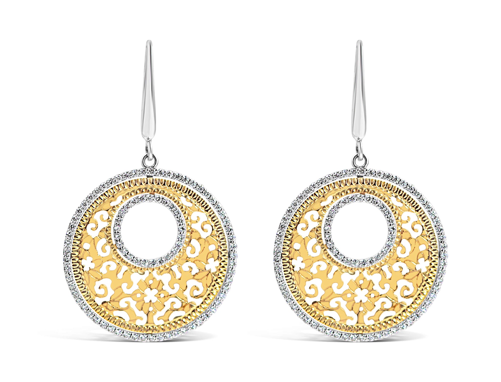 PLATINI DIAMOND DISC EARRINGS