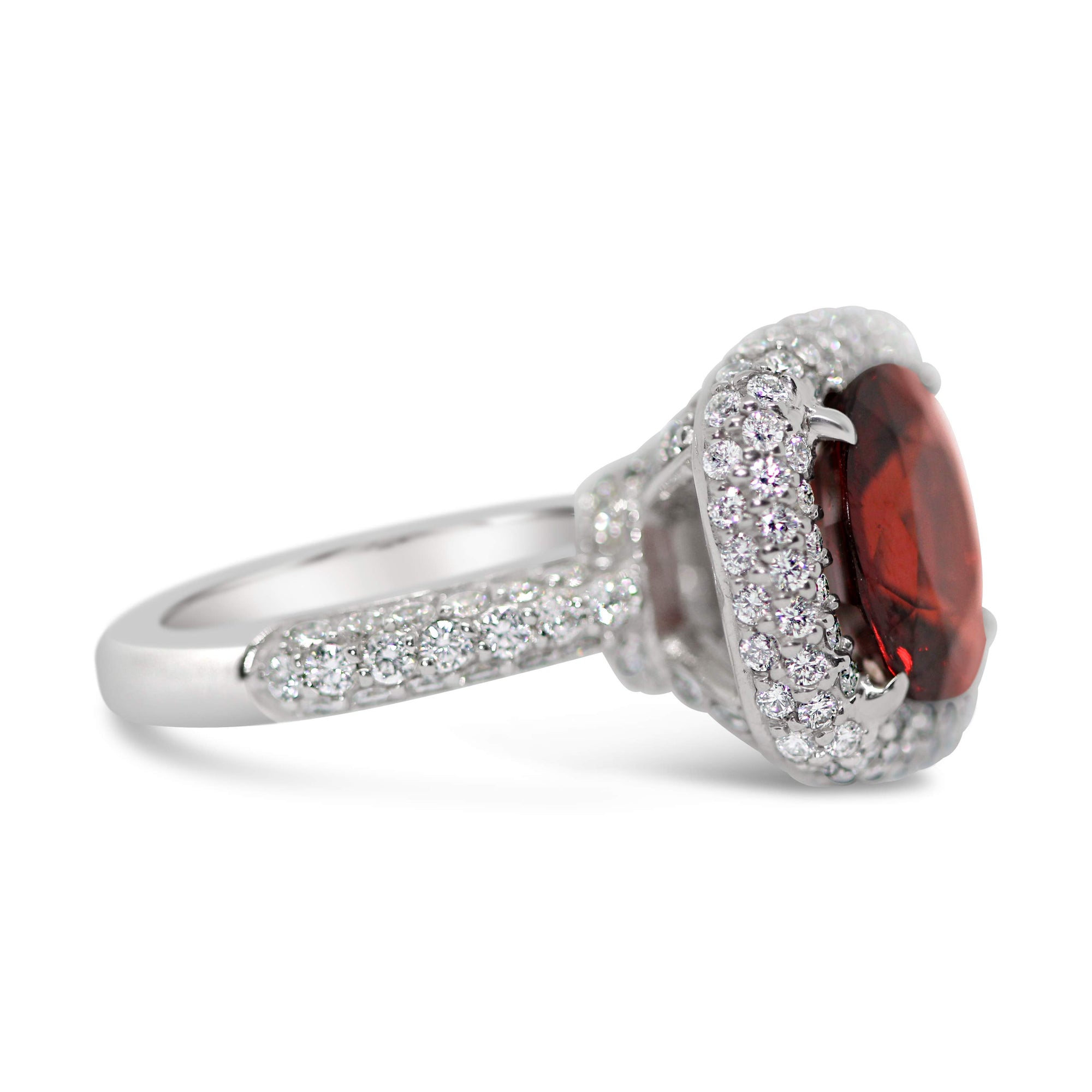 18KT WHITE GOLD DIAMOND AND SPINEL RING