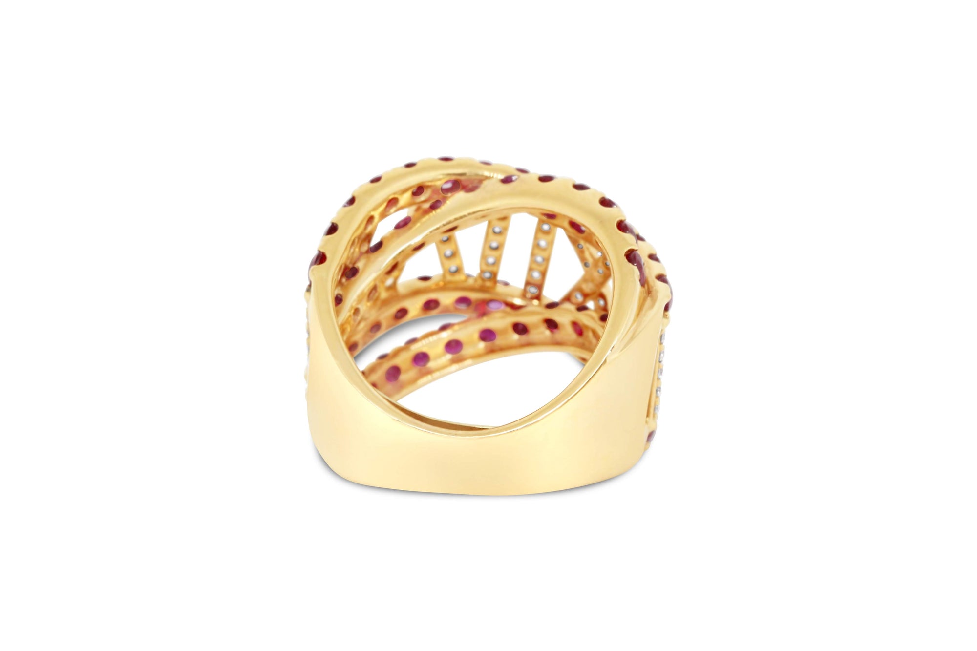 18KT ROSE GOLD RUBY AND DIAMOND FASHION RING