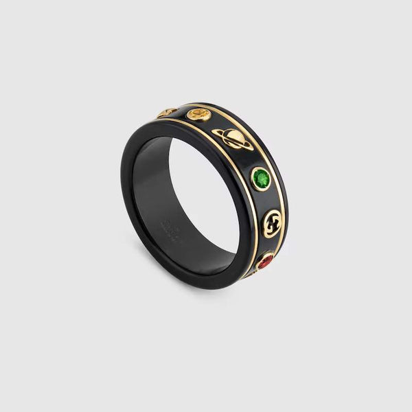 18KT GOLD GUCCI ICON RING.