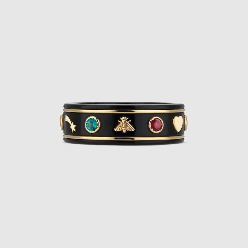 18KT GOLD GUCCI ICON RING.