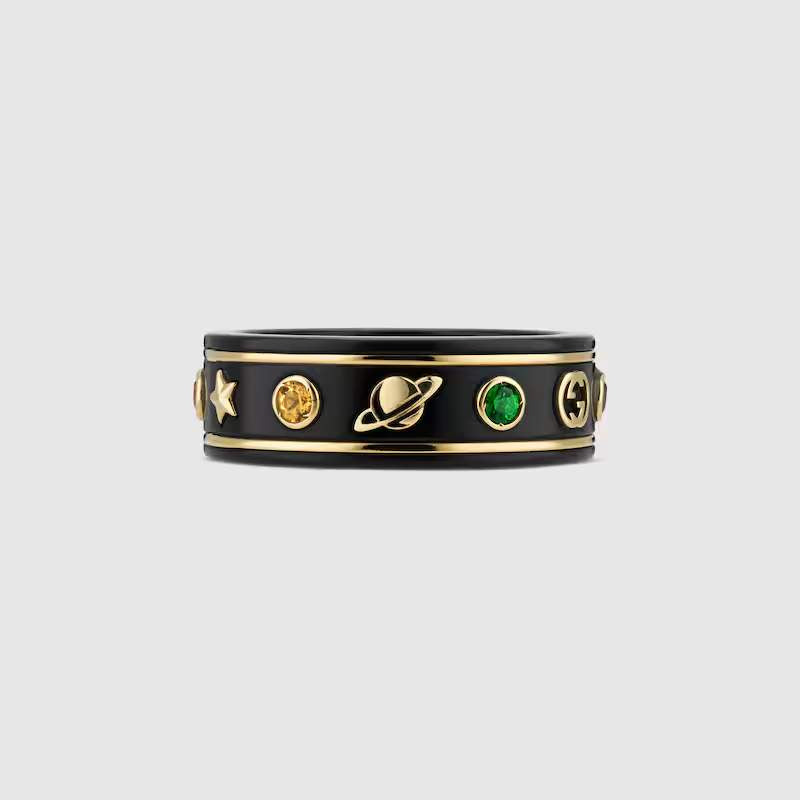 18KT GOLD GUCCI ICON RING.