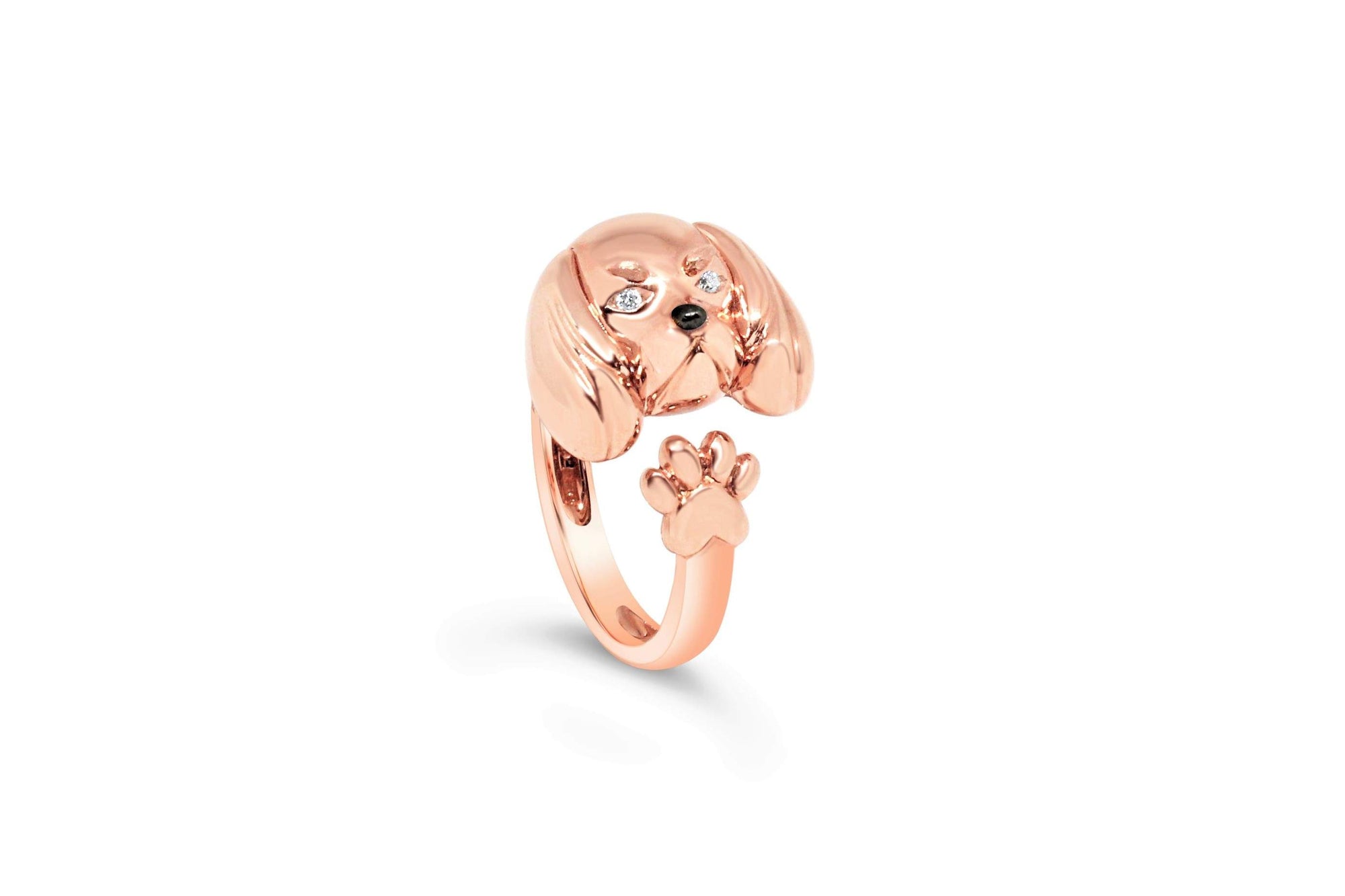 18KT ROSE GOLD GIOVANNI FERRARIS CAVALIER KING CHARLES RING.