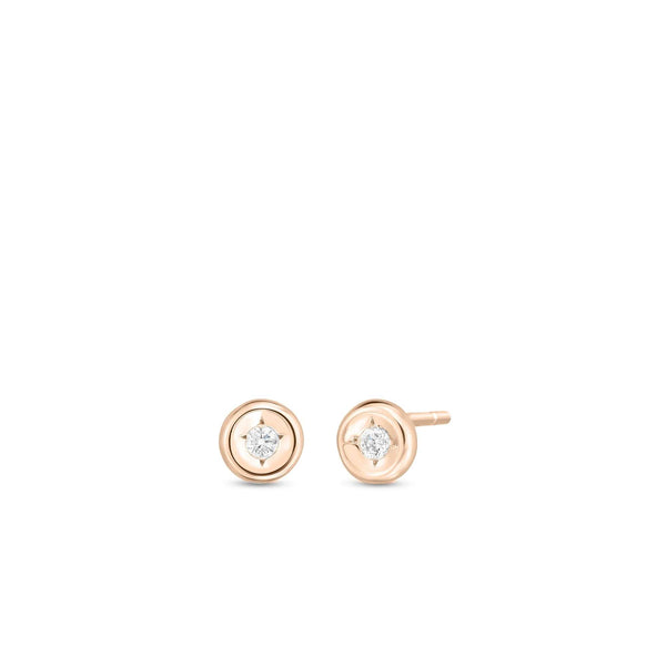 18KT GOLD ROBERTO COIN DIAMOND STUD EARRINGS.