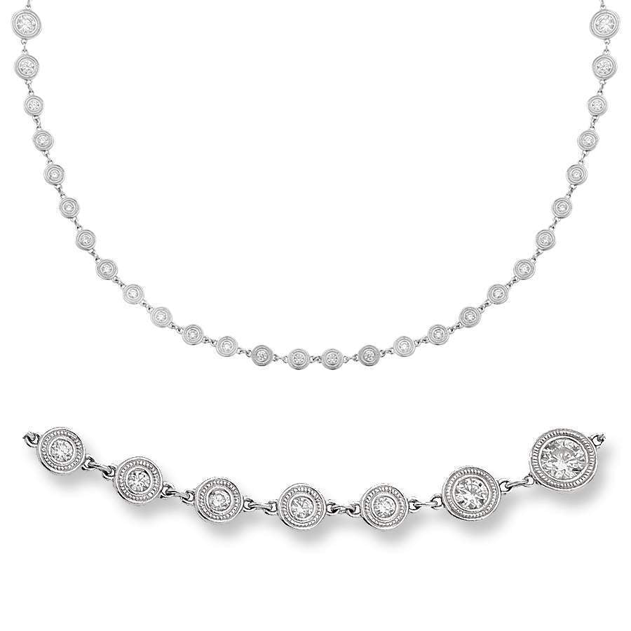 14KT WHITE GOLD DIAMOND NECKLACE