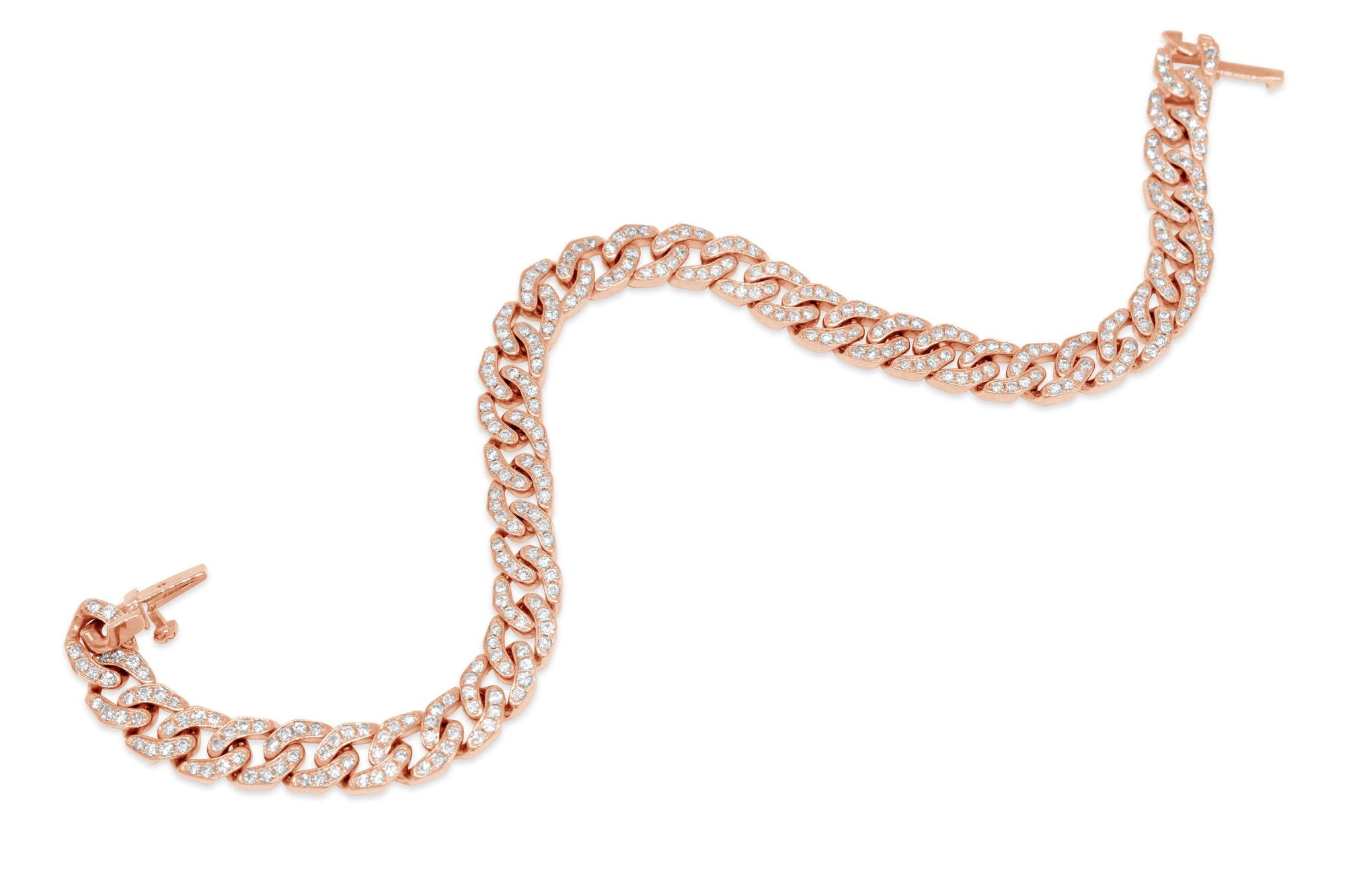 18KT ROSE GOLD DIAMOND BRACELET.