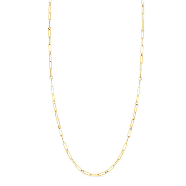 18KT GOLD ROBERTO COIN PAPERCLIP NECKLACE. </br>