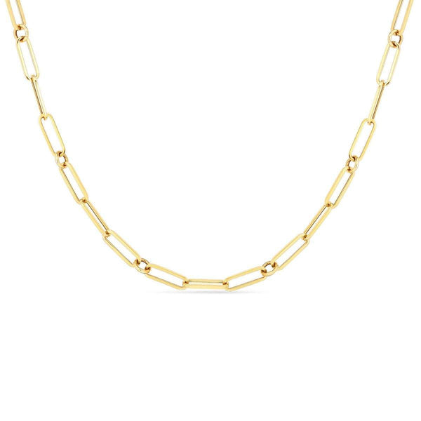 18KT GOLD ROBERTO COIN PAPERCLIP NECKLACE. </br>