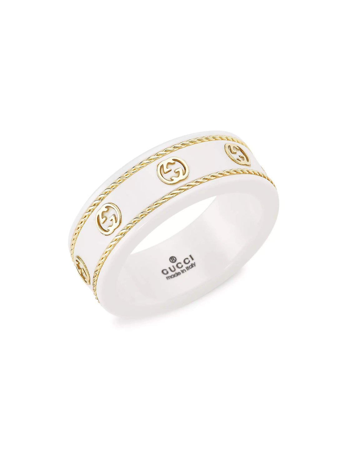 18KT GOLD GUCCI ICON RING.