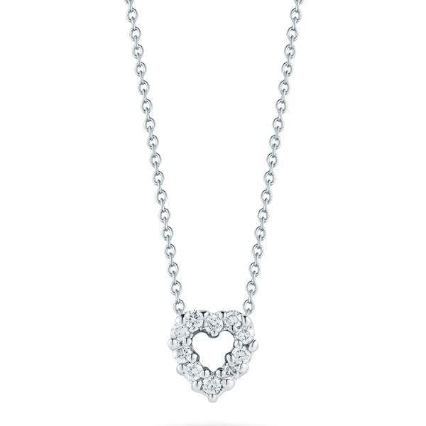 18KT GOLD ROBERTO COIN DIAMOND HEART NECKLACE.