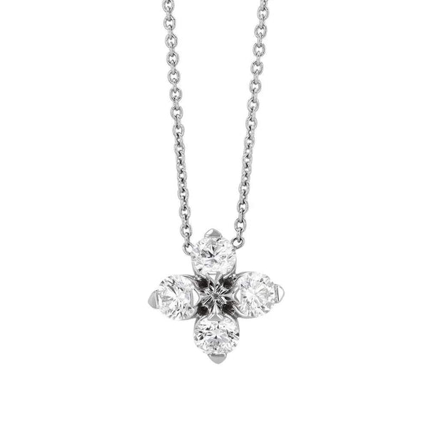 18KT GOLD ROBERTO COIN DIAMOND FLOWER NECKLACE.