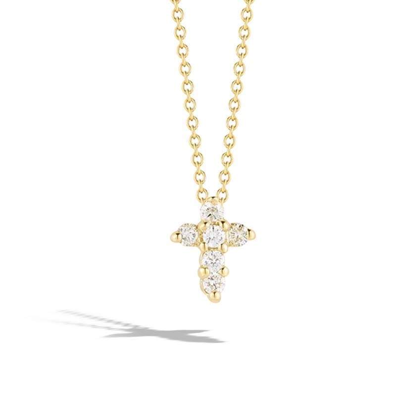 18KT ROBERTO COIN BABY DIAMOND CROSS