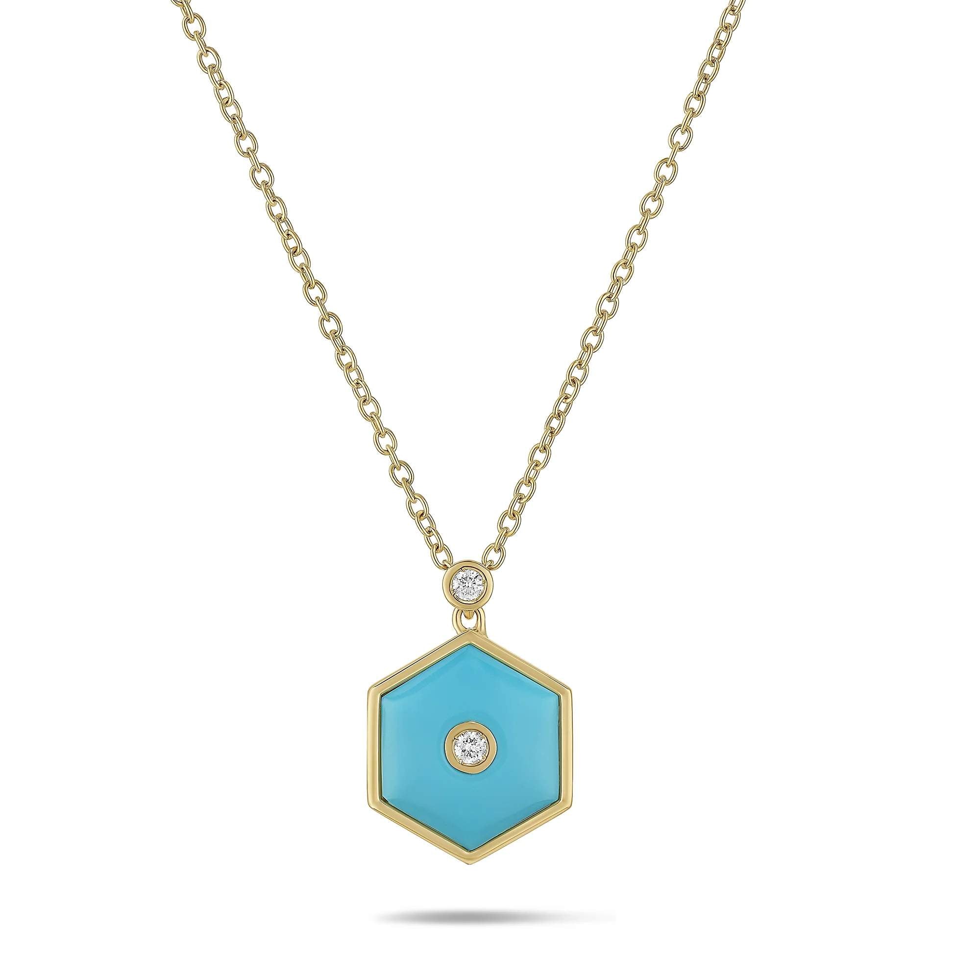 MISENO TURQUOISE & DIAMOND PENDANT