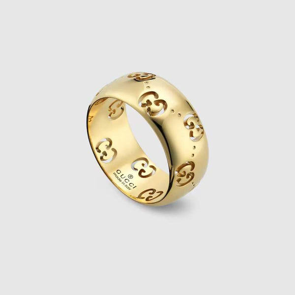 18KT GUCCI WIDE ICON RING