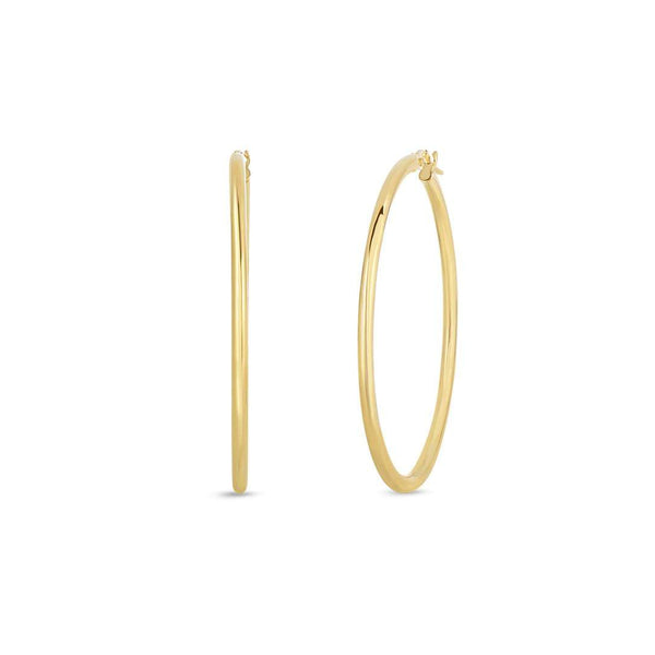 18KT ROBERTO COIN LARGE HOOP EARRINGS