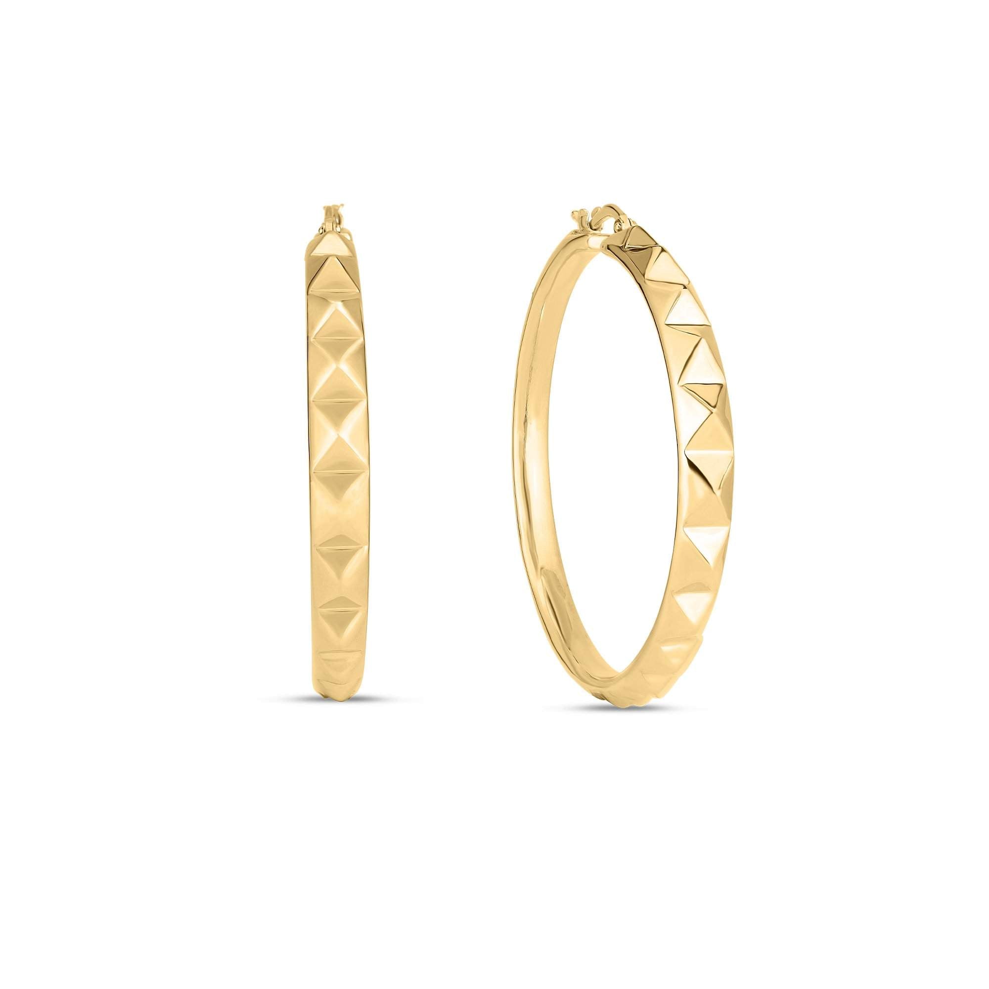 18KT GOLD ROBERTO COIN HOOP EARRINGS