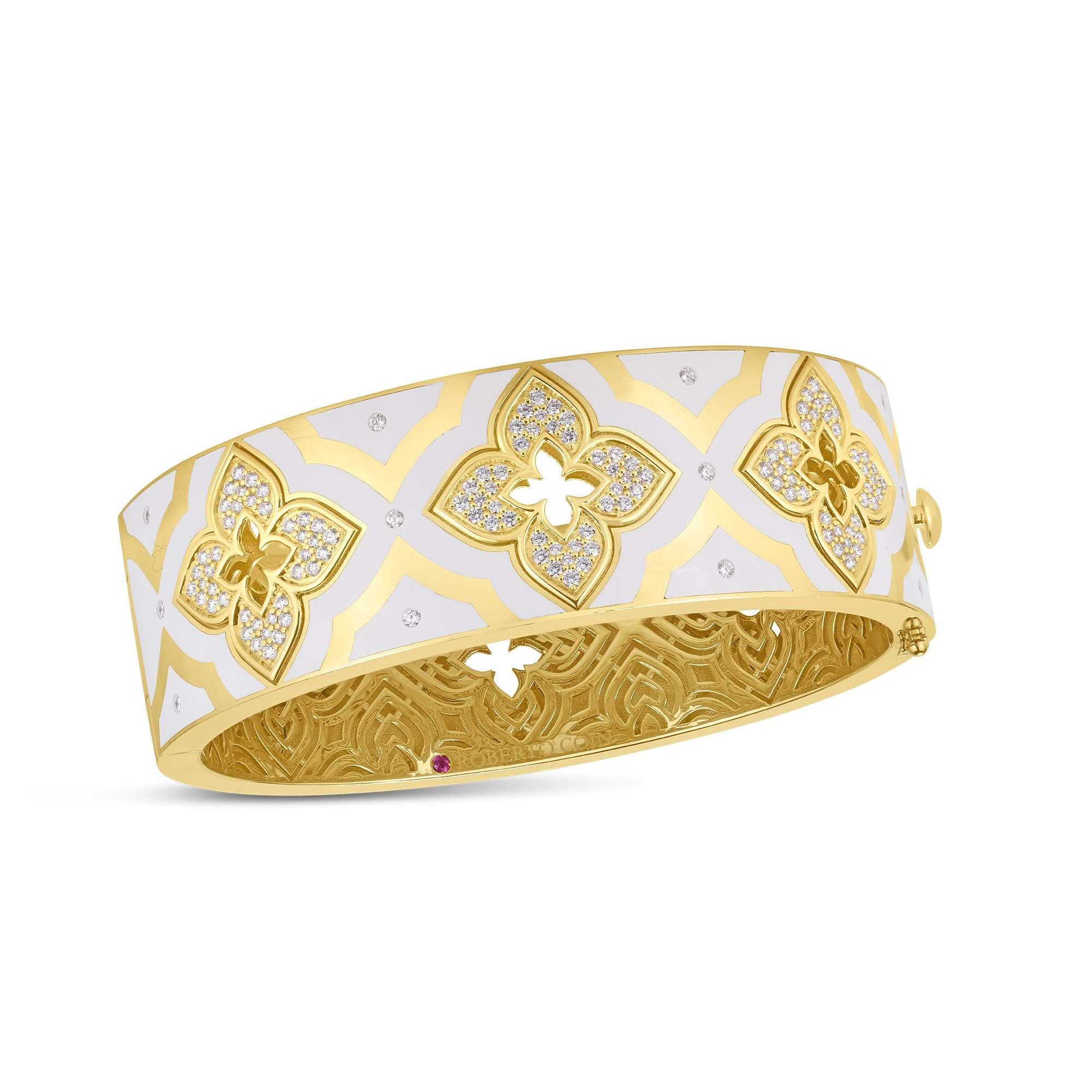 18KT GOLD ROBERTO COIN ENAMEL BANGLE