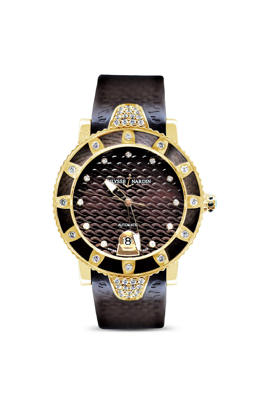 PRE-OWNED 18KT ROSE GOLD ULYSSE NARDIN WATCH.