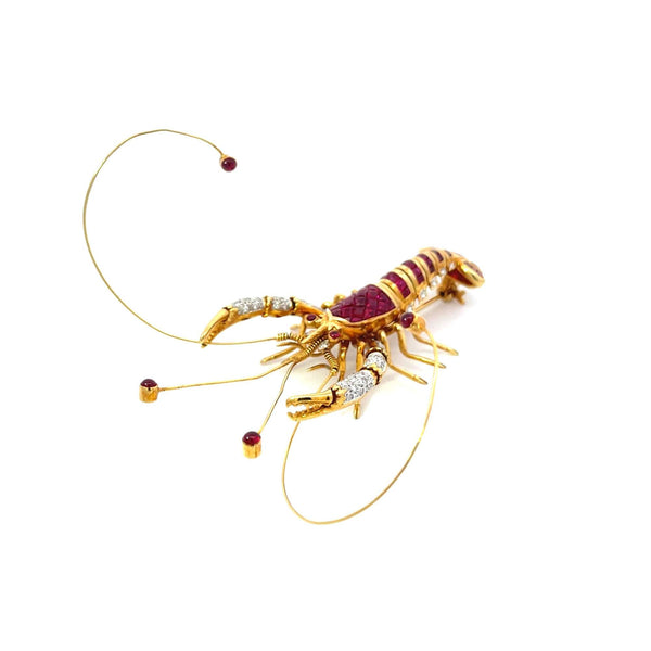 18KT GOLD LE VIAN LOBSTER PIN