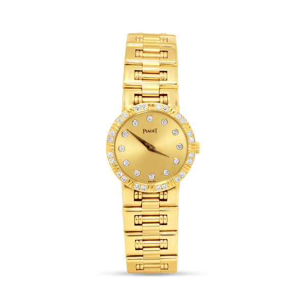 PRE-OWNED 18KT YELLOW GOLD PIAGET LADIES DANCER WATCH.