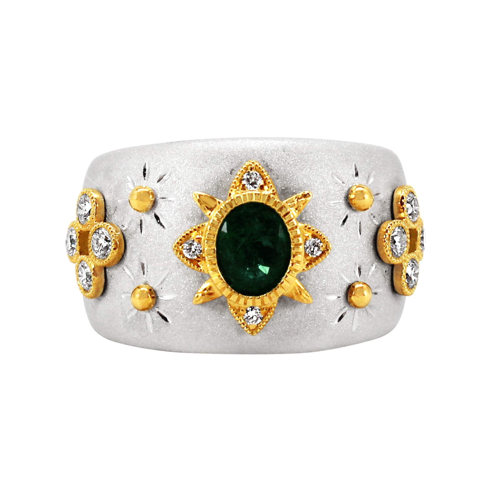 EMERALD AND DIAMOND RING