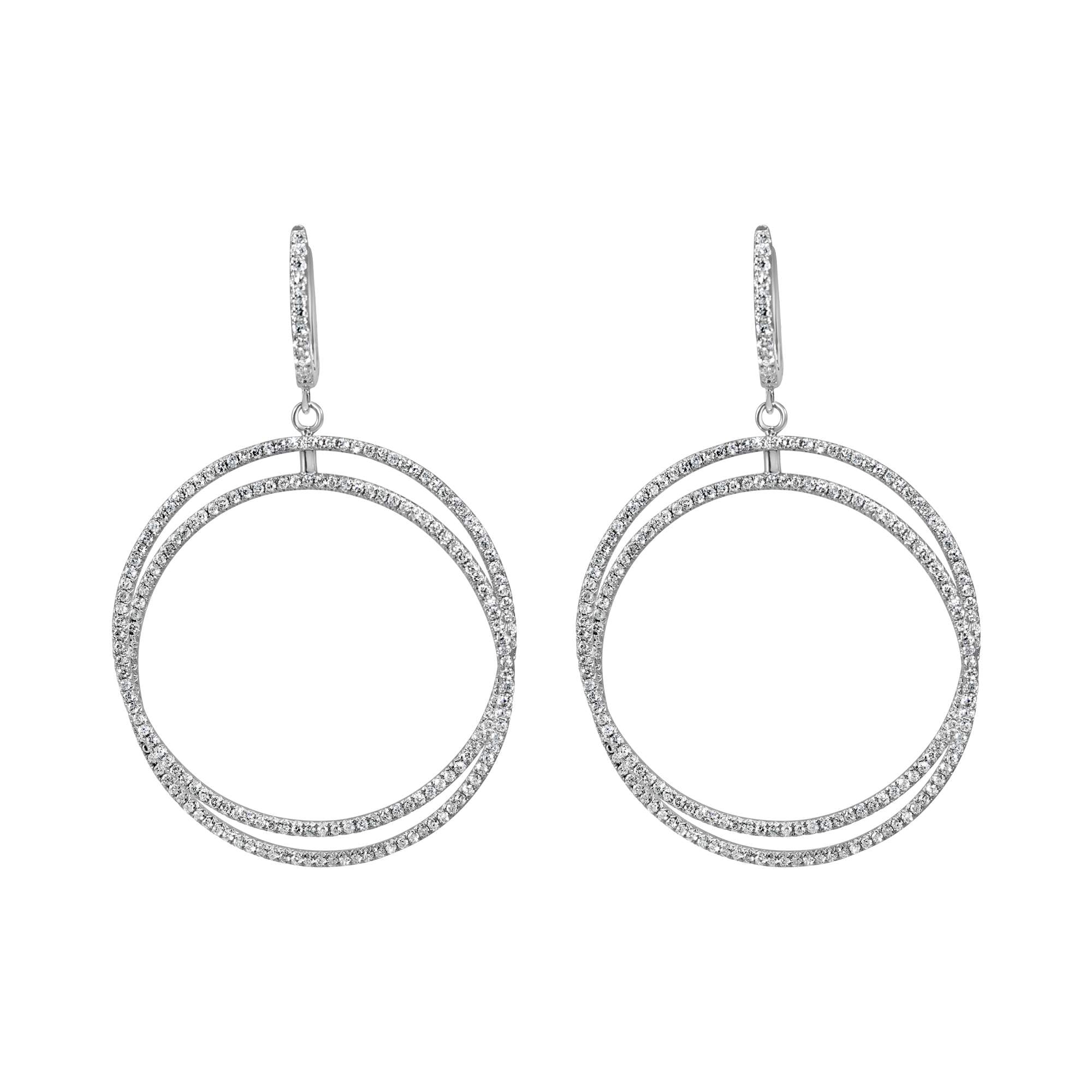 Double Circle Drop Earrings