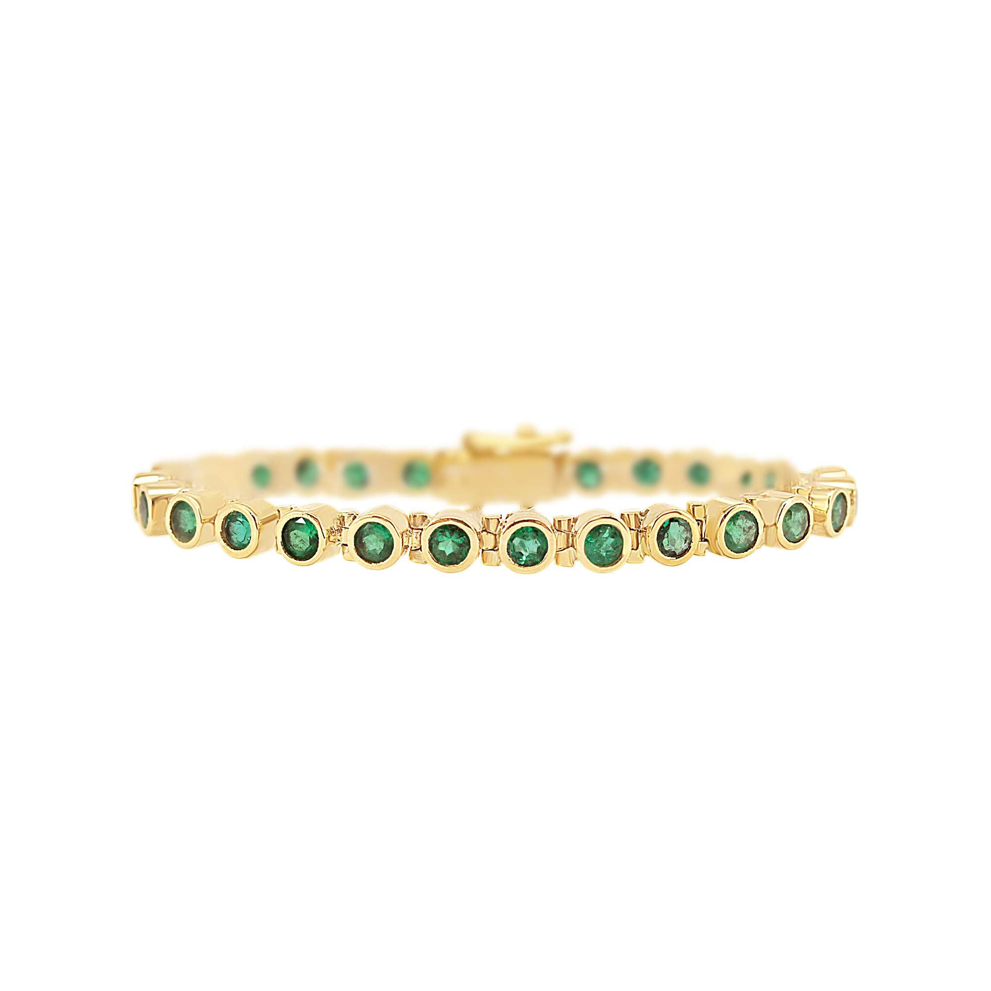 BEZEL SET EMERALD BRACELET