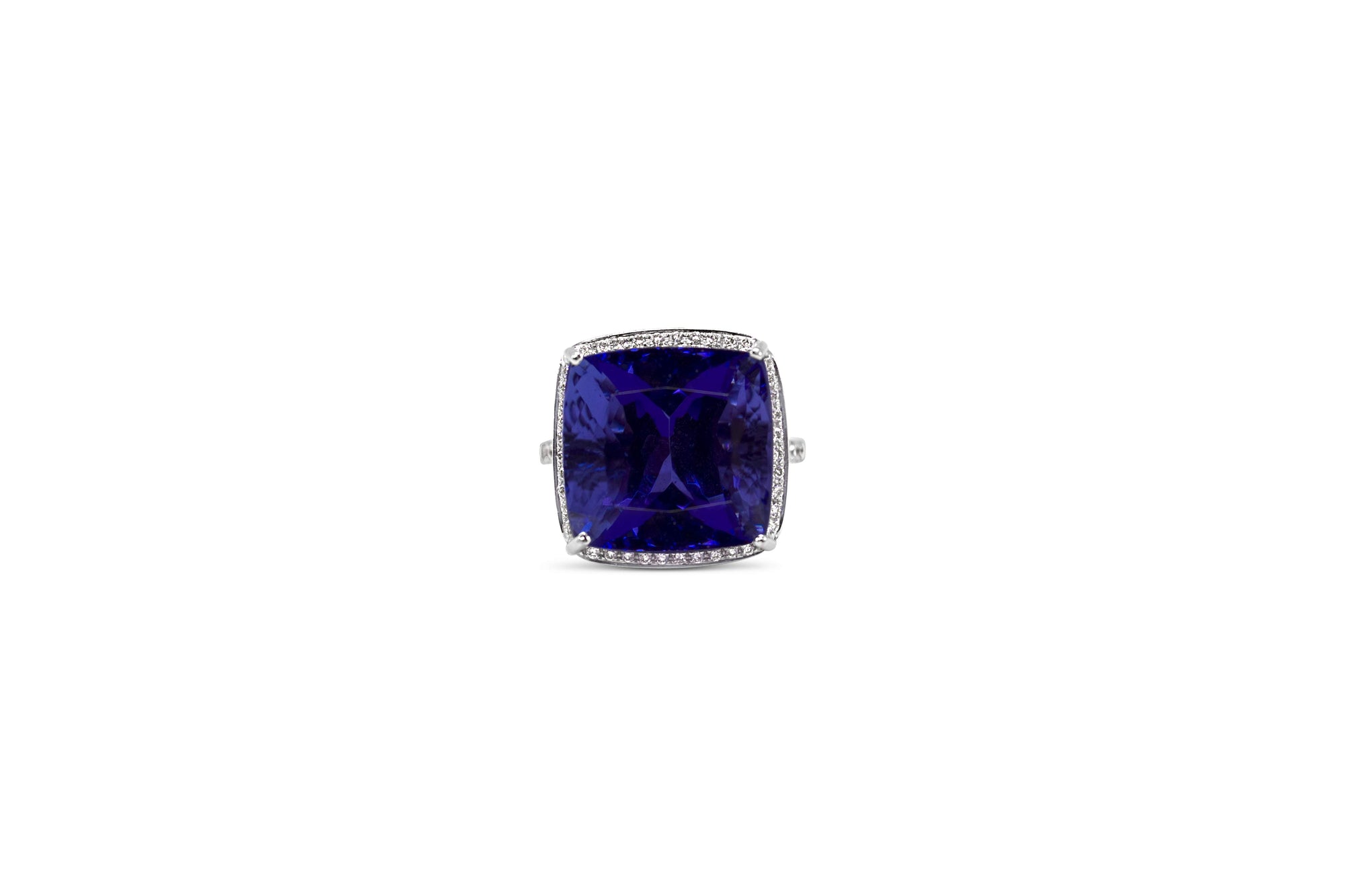 TANZANITE AND DIAMOND RING