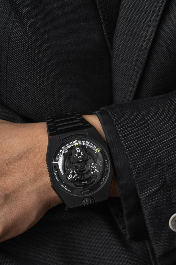 Urwerk UR-100V Full Black Titanium Jacket Watch