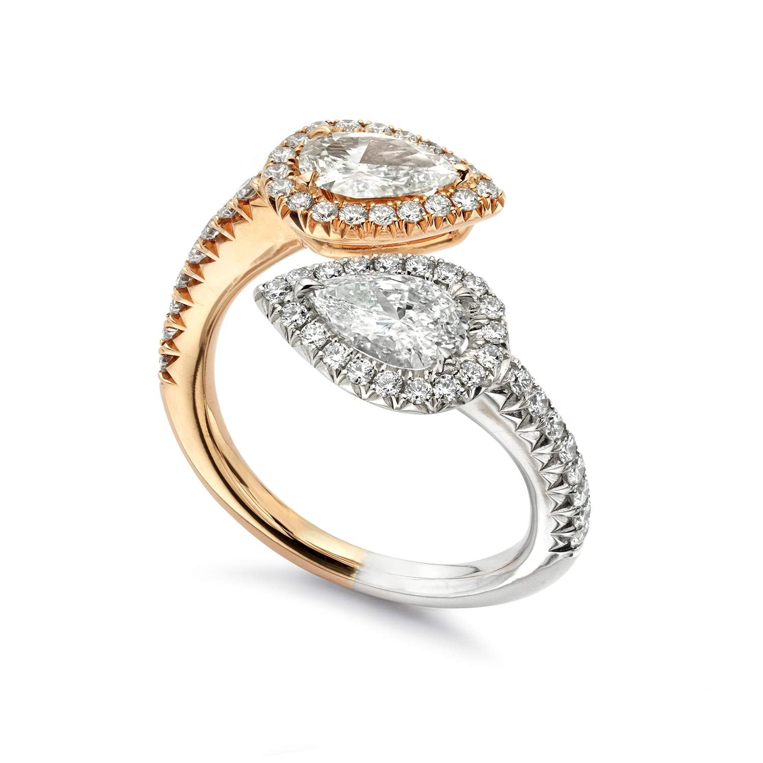 CUSTOM PEAR SHAPED DIAMOND WRAP RING