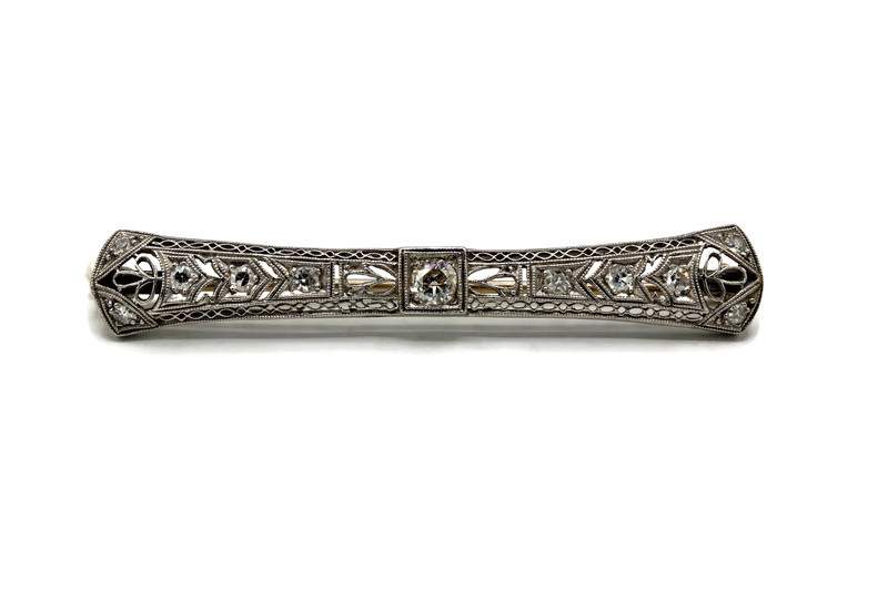 DECO DIAMOND BAR BROOCH