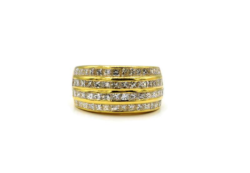 PRINCESS CUT DIAMOND WIDE BAND