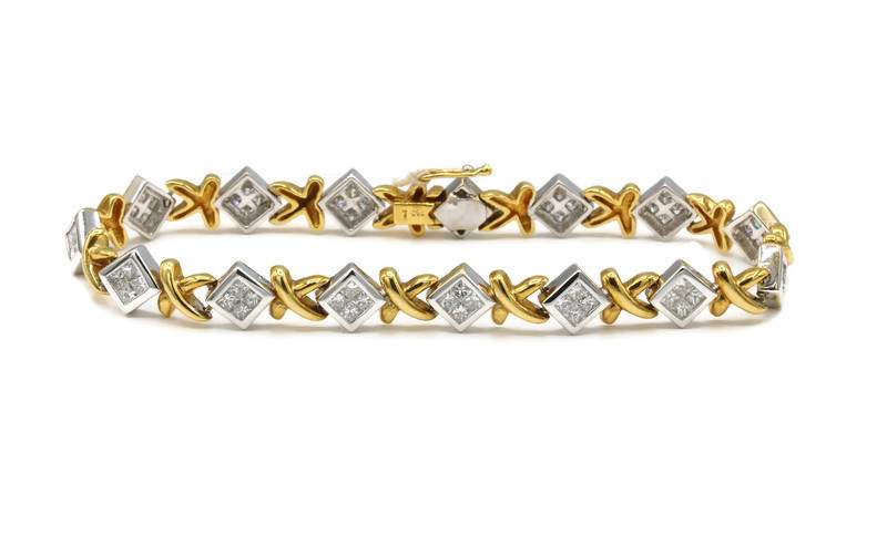 3CTW TWO TONED DIAMOND BRACELET