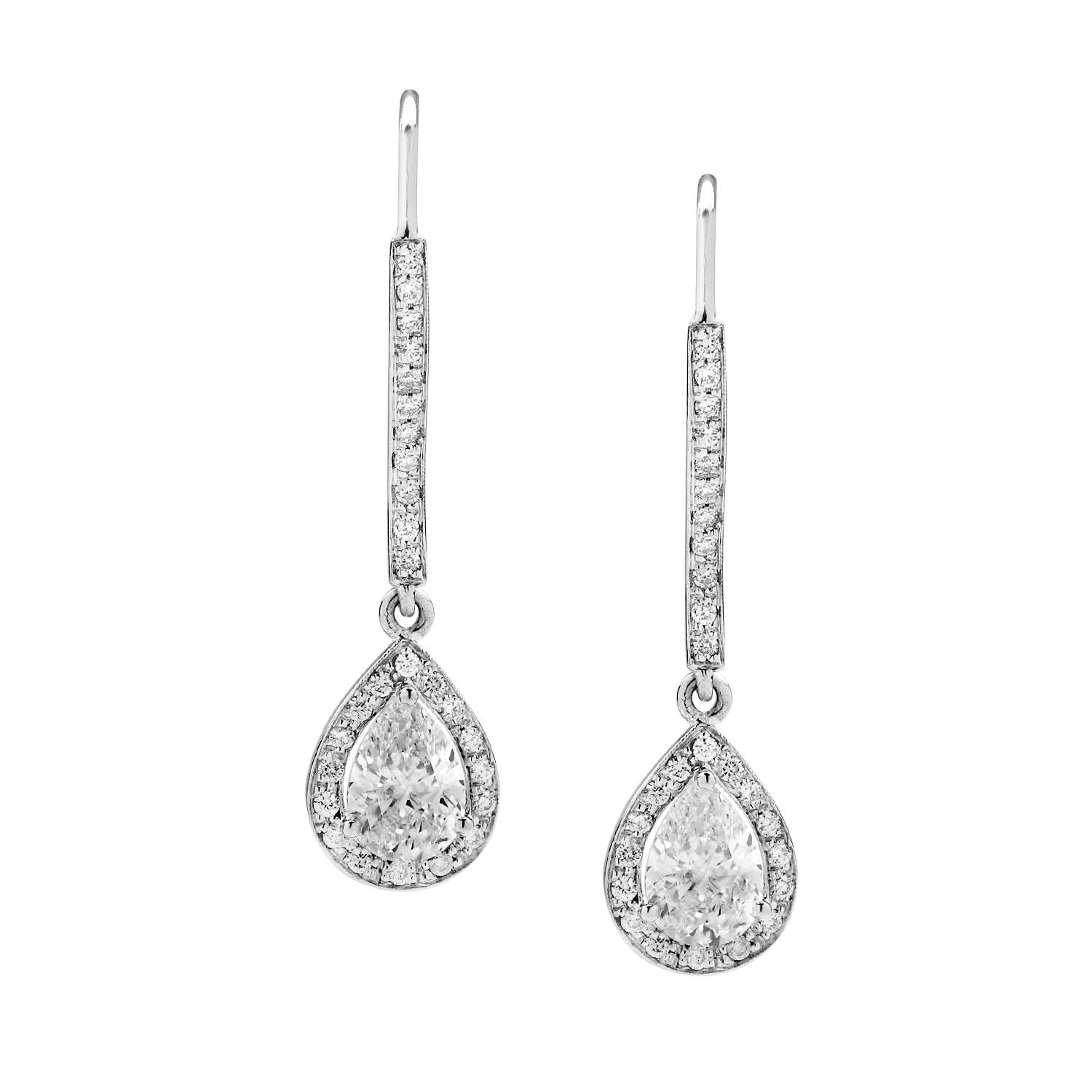 VINTAGE DESIGN DIAMOND DROP EARRINGS