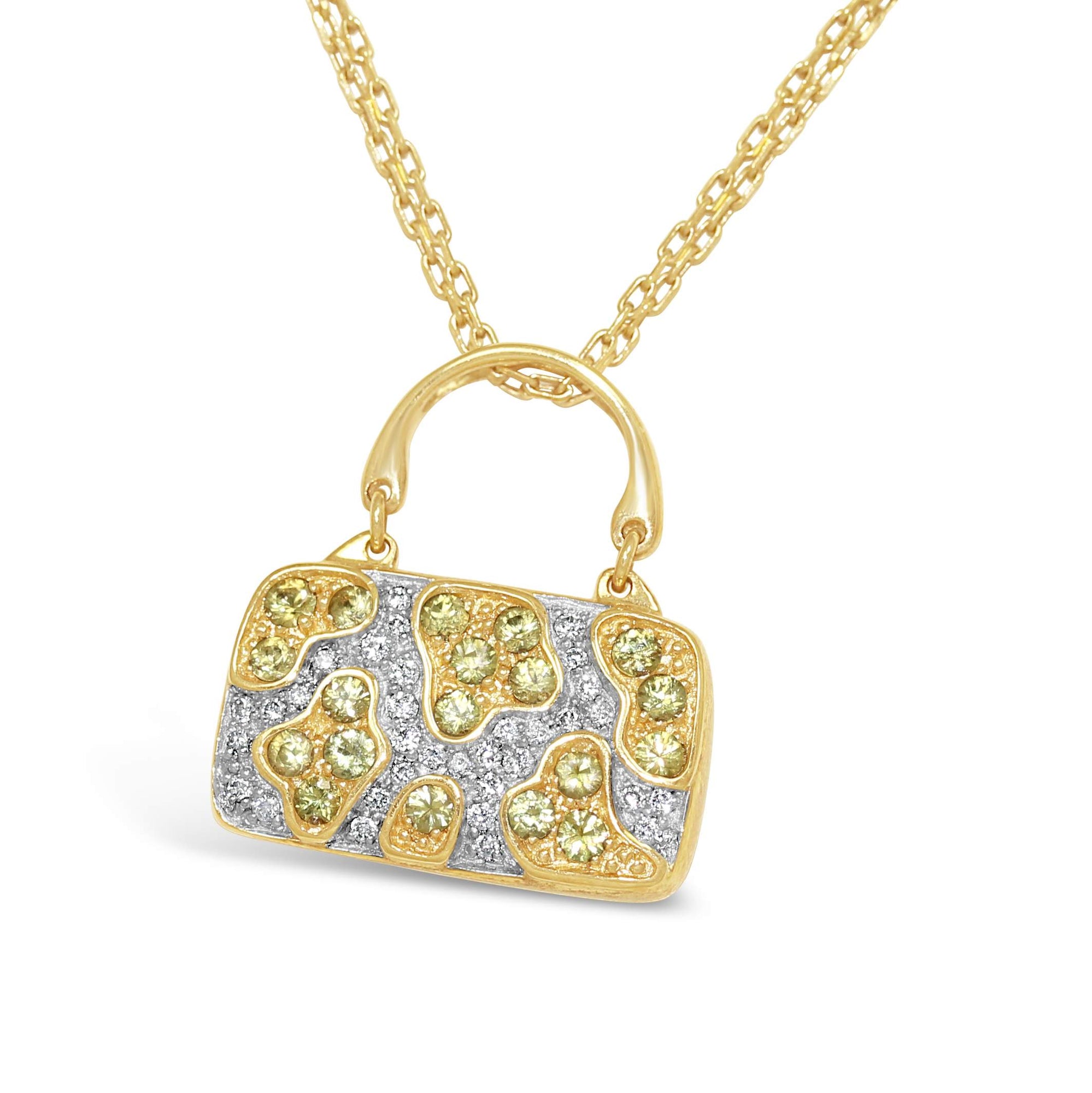 MIRABELLE YELLOW SAPPHIRE AND DIAMOND PURSE NECKLACE