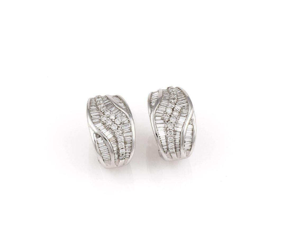 BAGUETTE AND ROUND DIAMOND EARRINGS